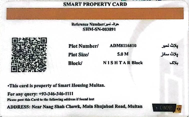 Smart Property Card Back Side